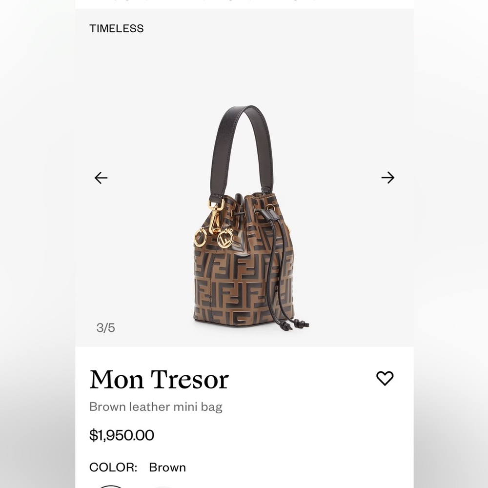 FENDI BRAND NEW MON TRESOR bucket bag!